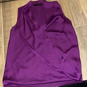 The Limited Purple Asymmetrical Wrap Blouse